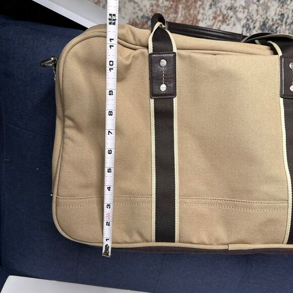 Coach Heritage Web Canvas Weekender Duffle Bag Carry On Travel 20" Tan F70582 - Picture 12 of 16